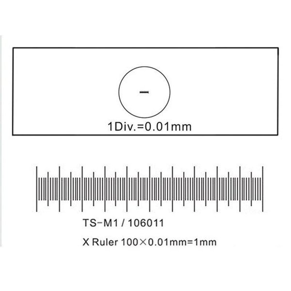 Amscope Microscope Stage Calibration Slide for USB Camera 0.01mm Stage Micrometer MR095